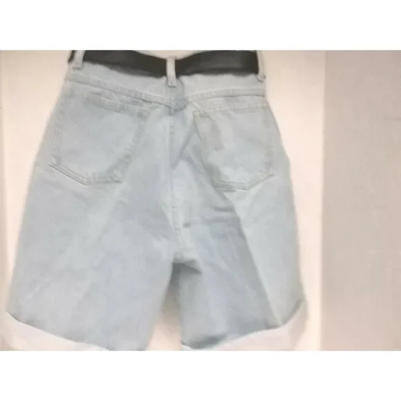 Retro Women's Denim Republic Shorts Hi -Waisted Light Blue Denim Size 9/10 NWOT - Picture 2 of 3